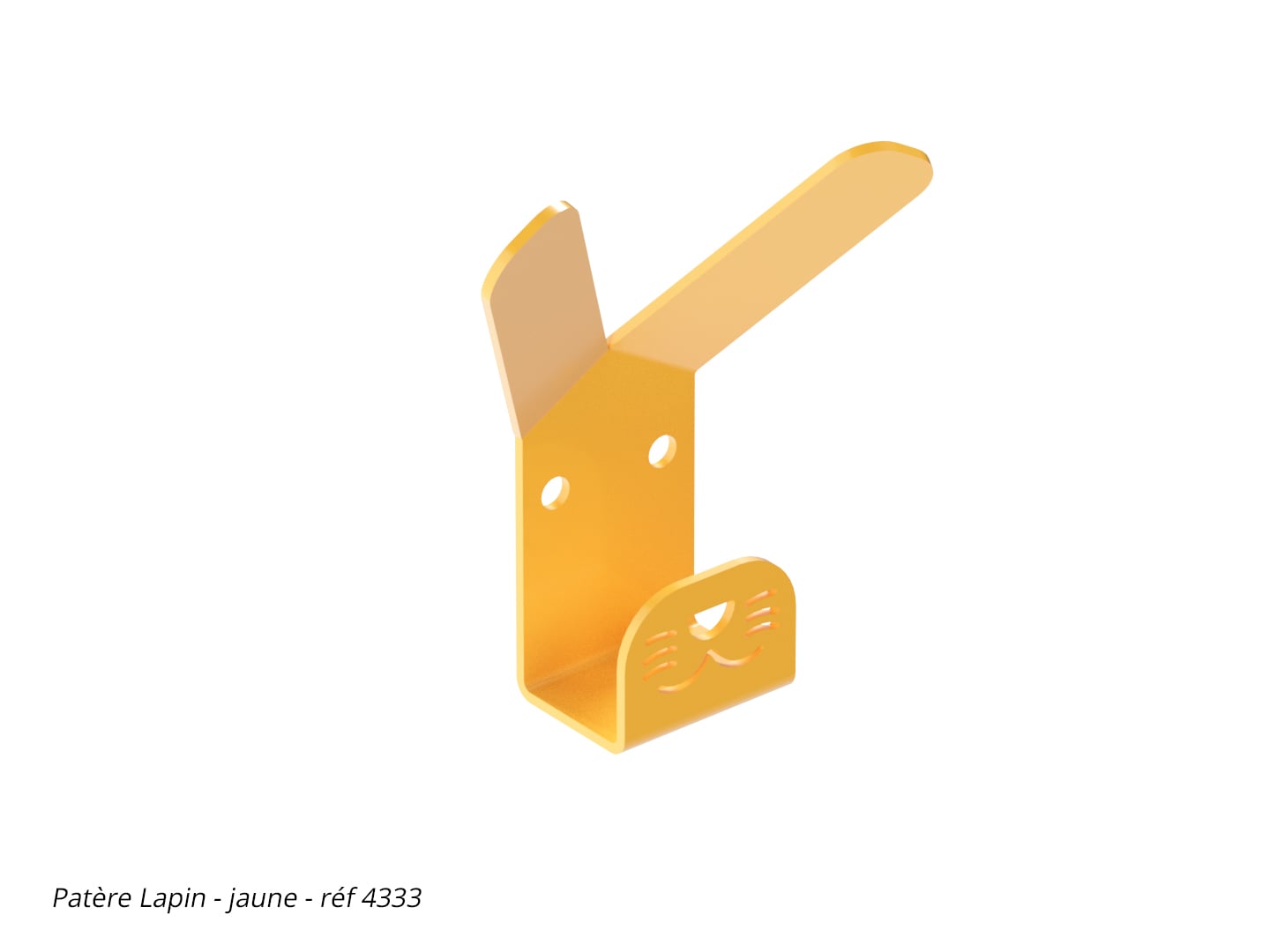 Patère Lapin - jaune - réf 4333